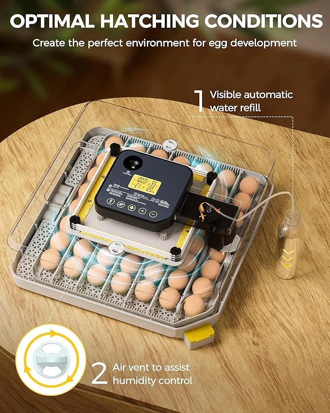 56 Egg Incubator for Hatching Eggs, Egg Incubators with Automatic Egg Turning, Temperature and Humidity Control, Egg Candler, Automatic Water Bottle Refill, Incubator for Chicken, Ducks, Goose For Sale